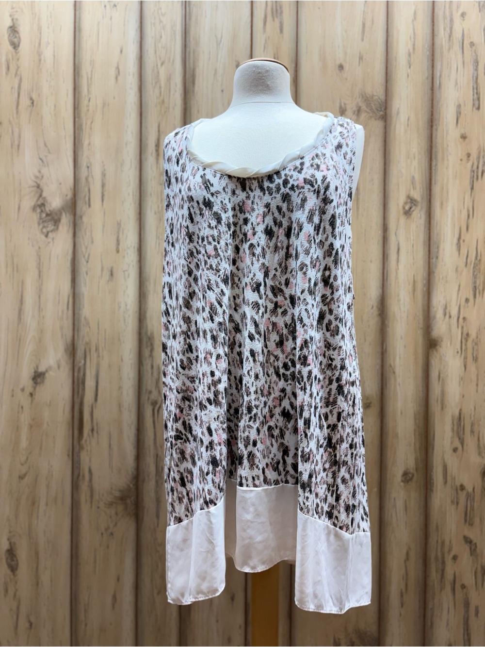 Maurices Cream Leopard-Print Tunic with Pink Accents